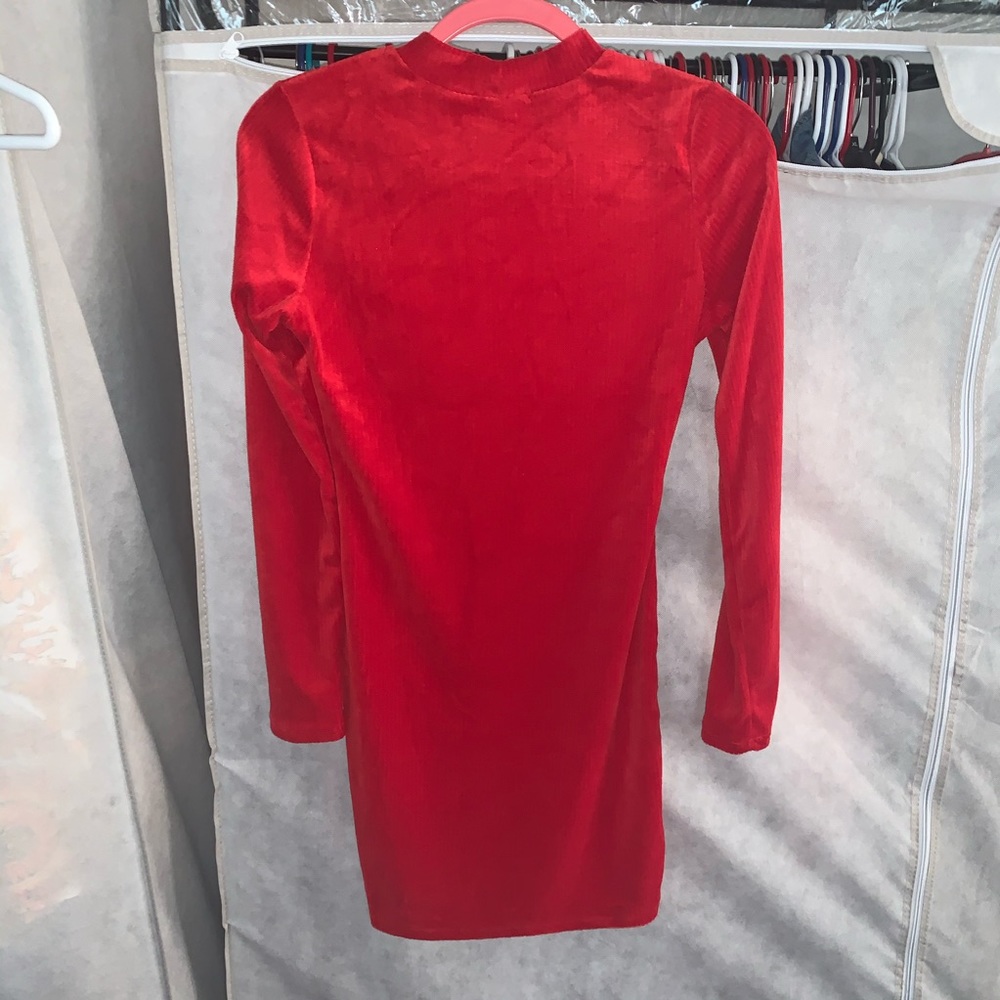 Red Long Sleeve Dress - Picture 2 of 3